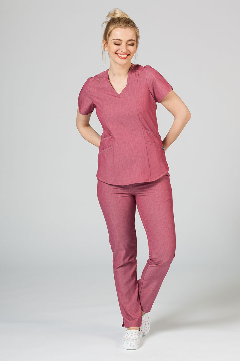 Women's Adar Uniforms Modern scrub top pewter