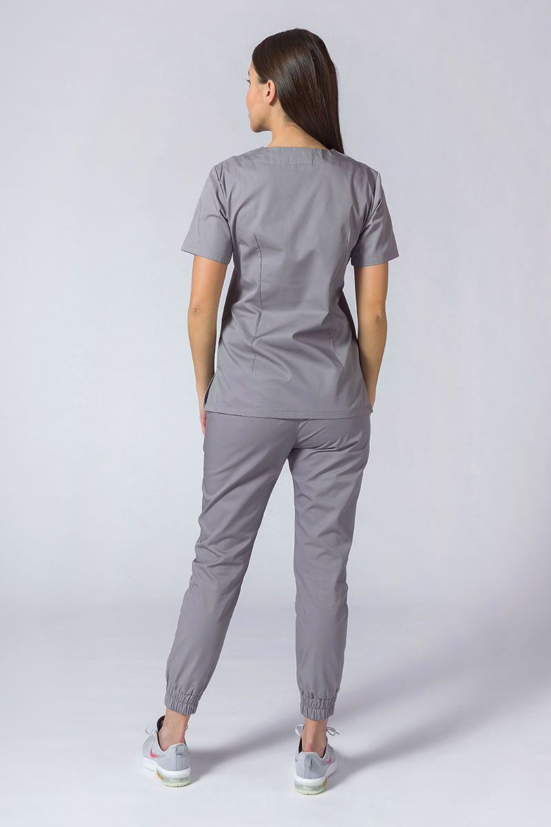 Women's Sunrise Uniforms Basic Jogger scrubs set (Light top, Easy trousers)  pewter