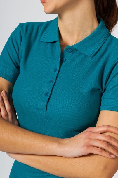 Women’s Malfini Pique polo shirt turquoise-1