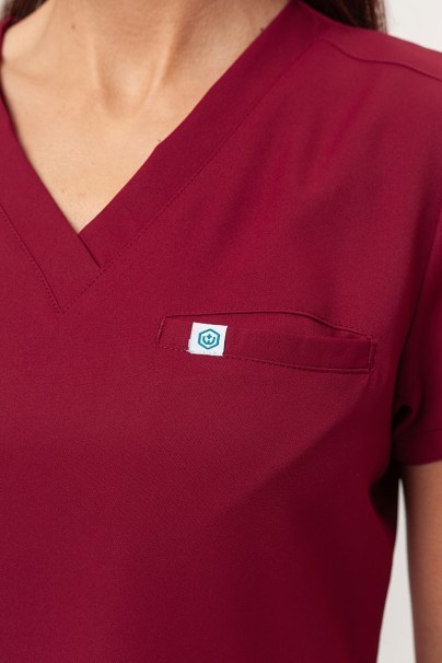 Women's Uniforms World 109PSX Shelly scrub top burgundy-5