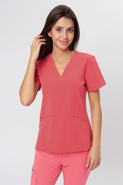 PROMO Women's Sunrise Uniforms Premium scrubs set (Joy top, Chill trousers) coral-2