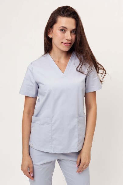 Women’s Sunrise Uniforms Basic Classic FRESH scrubs set (Light top, Regular trousers) quiet grey-2