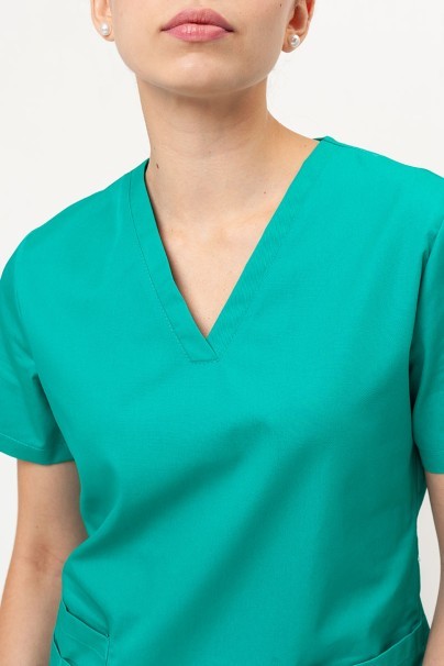 Women's Sunrise Uniforms Basic Light FRESH scrub top light green-2