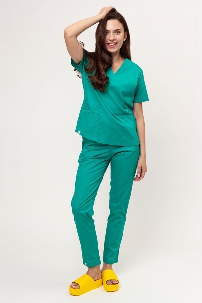 Women’s Sunrise Uniforms Basic Classic FRESH scrubs set (Light top, Regular trousers) light green-2