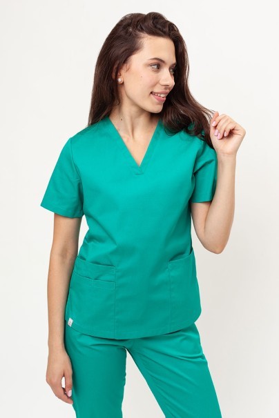 Women’s Sunrise Uniforms Basic Classic FRESH scrubs set (Light top, Regular trousers) light green-3