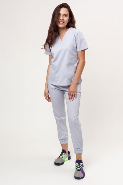 Women's Sunrise Uniforms Basic Jogger FRESH scrubs set (Light top, Easy trousers) quiet grey-2