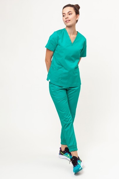 Women's Sunrise Uniforms Basic Jogger FRESH scrubs set (Light top, Easy trousers) light green-2