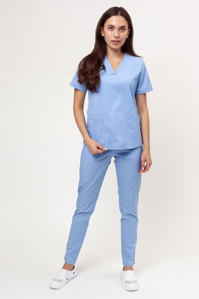 Women's Sunrise Uniforms Basic Light FRESH scrub top blue-5