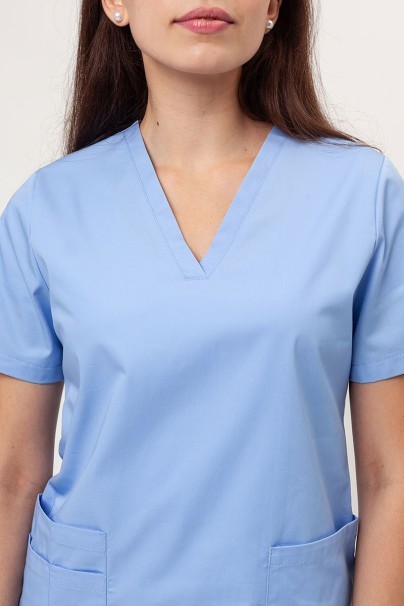 Women's Sunrise Uniforms Basic Light FRESH scrub top blue-2