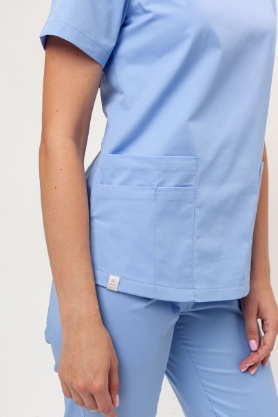 Women's Sunrise Uniforms Basic Light FRESH scrub top blue-3