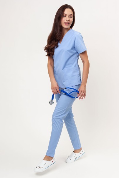 Women’s Sunrise Uniforms Basic Classic FRESH scrubs set (Light top, Regular trousers) blue-4