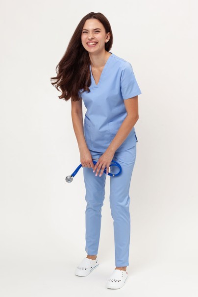 Women’s Sunrise Uniforms Basic Classic FRESH scrubs set (Light top, Regular trousers) blue-3