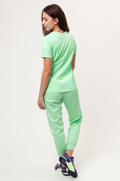 Women's Maevn Matrix scrubs set (Double V-neck top, Yogga trousers) lime green-2