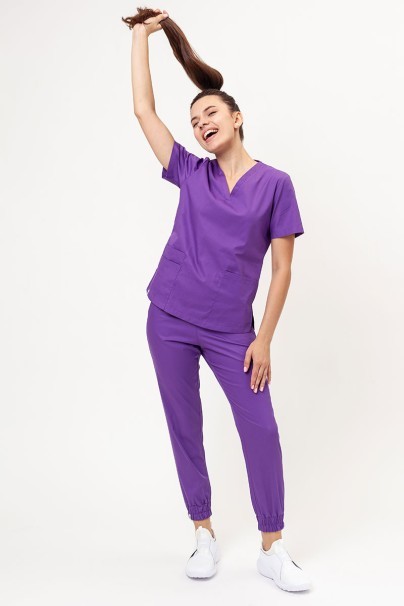 Women's Sunrise Uniforms Basic Jogger FRESH scrubs set (Light top, Easy trousers) violet-10