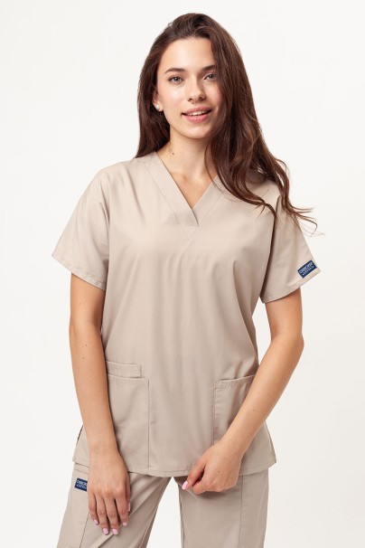 Women's Cherokee Originals scrubs set (V-neck top, N.Rise trousers) khaki-2