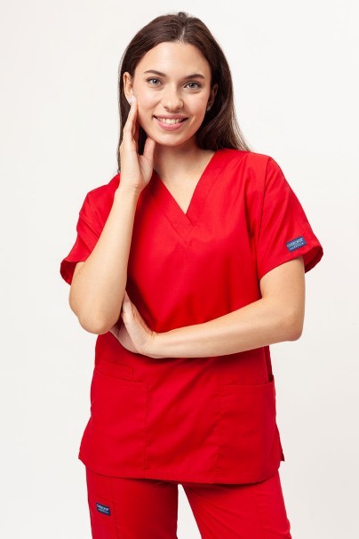 Women's Cherokee Originals scrubs set (V-neck top, N.Rise trousers) red-2