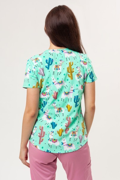 Women's Cherokee Prints V-neck scrub top Desert Llamas-2