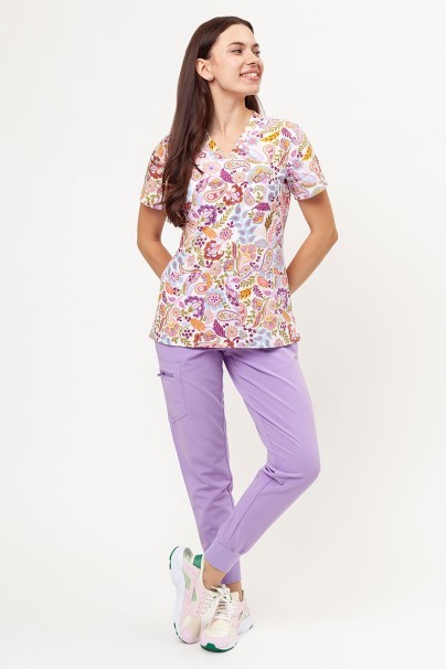 Women's Cherokee Prints V-neck scrub top Paisley Party-5