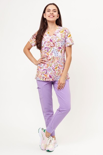 Women's Cherokee Prints V-neck scrub top Paisley Party-4