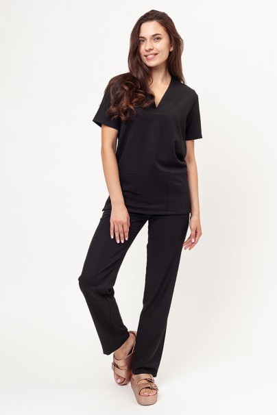 Women's Velilla Microfiber scrub top black-4