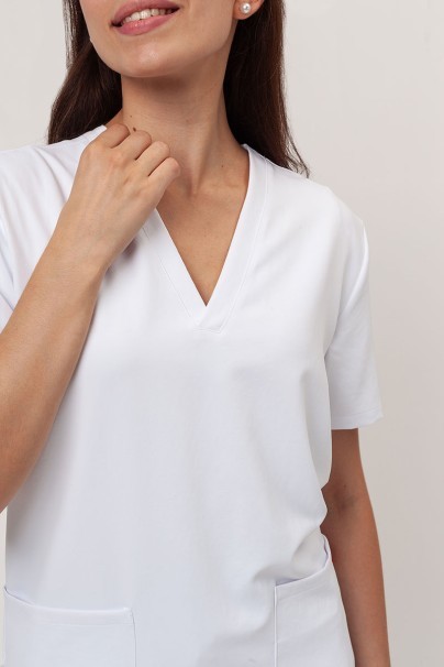 Women's Velilla Microfiber scrub top white-2