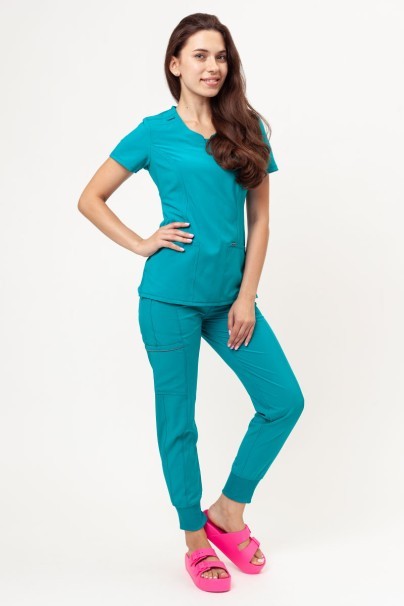 Women's Cherokee Infinity Mid Rise scrub jogger trousers teal blue-6