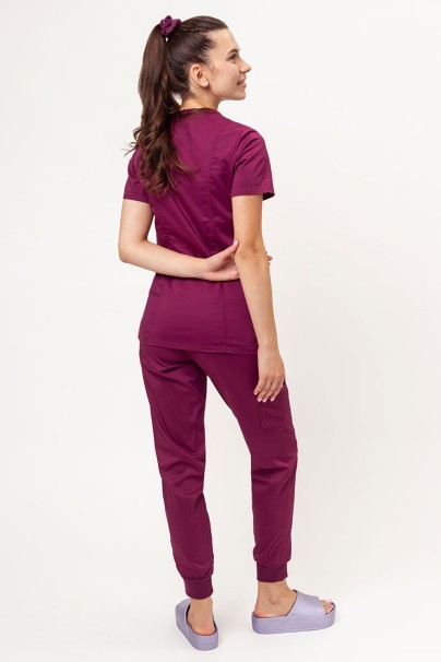 Women's Cherokee Revolution Mid Rise scrub jogger trousers wine-6