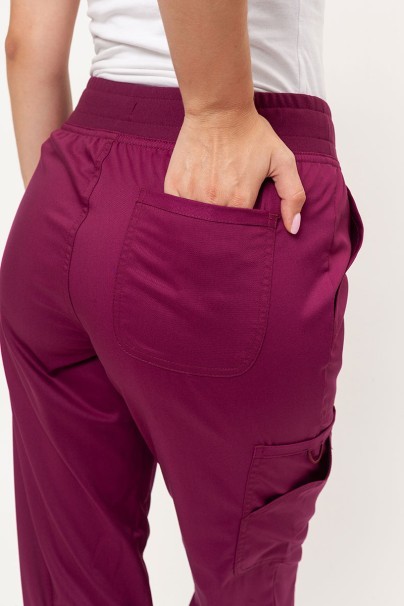 Women's Cherokee Revolution Mid Rise scrub jogger trousers wine-3