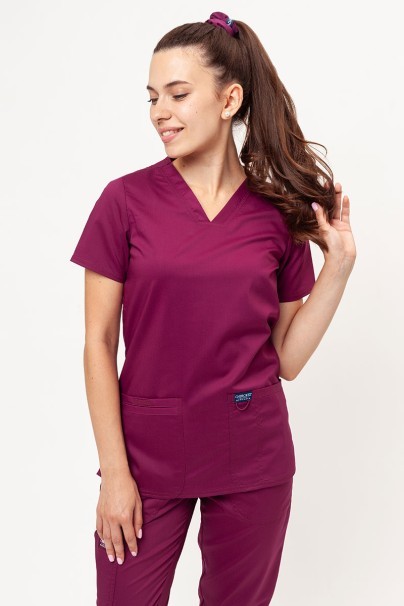 Women's Cherokee Revolution scrubs set (Soft top, Jogger trousers) wine-2