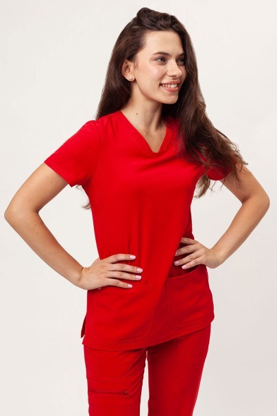 Women's Heartsoul Break on Through V-neck scrubs set red-2