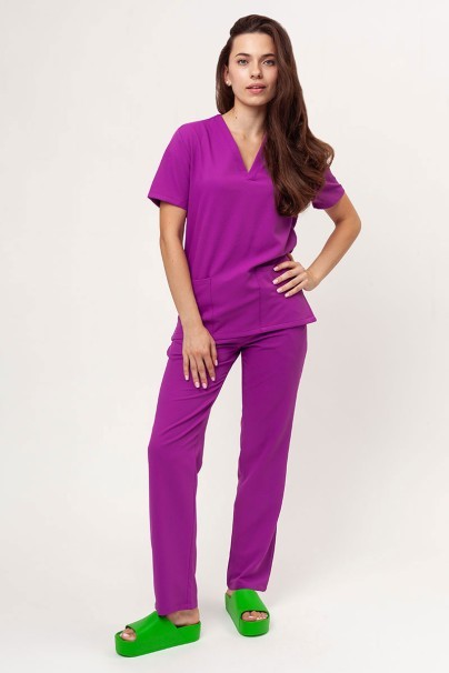 Women's Velilla Microfiber scrub top eggplant-4