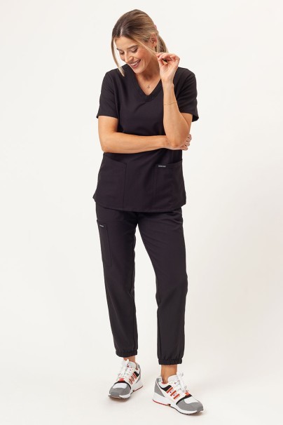 Women's Cherokee Ultra V-neck scrub top black-4