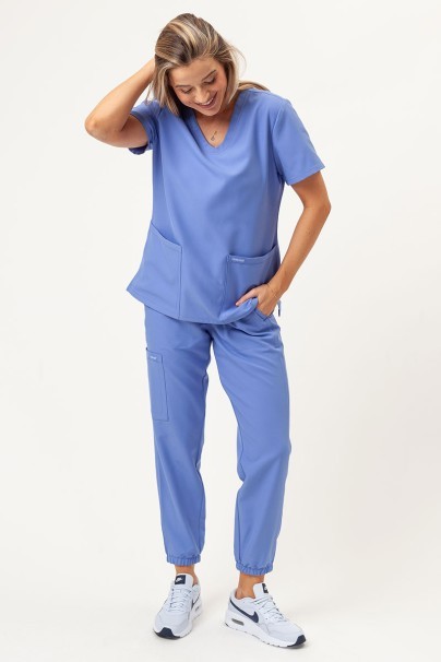 Women's Cherokee Ultra V-neck scrub top ceil blue-2