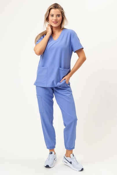 Women's Cherokee Ultra V-neck scrub top ceil blue-5