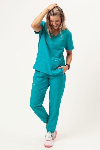 Women's Cherokee Ultra V-neck scrub top teal blue-5