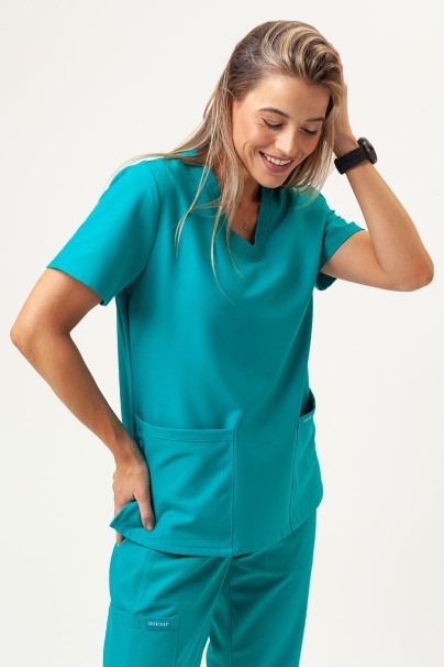 Women's Cherokee Ultra scrubs set (V-neck top, Jogger trousers) teal blue-3