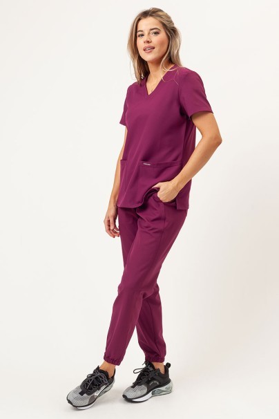 Women's Cherokee Ultra V-neck scrub top wine-2