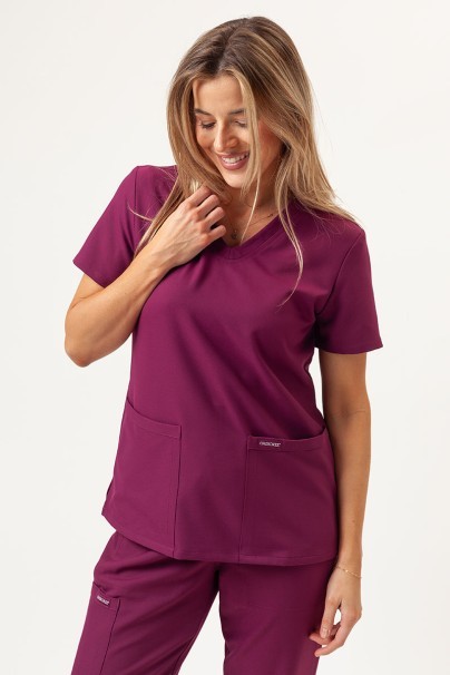 Women's Cherokee Ultra scrubs set (V-neck top, Jogger trousers) wine-2