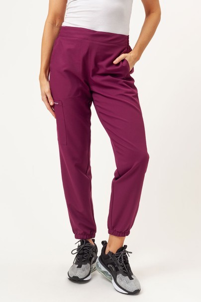 Women's Cherokee Ultra scrubs set (V-neck top, Jogger trousers) wine-6