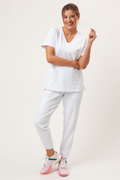 Women's Cherokee Ultra V-neck scrub top white-2