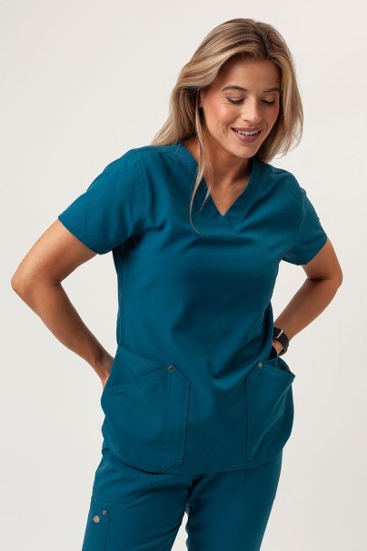 Women's Dickies EDS NXT V-neck scrub top caribbean blue-3