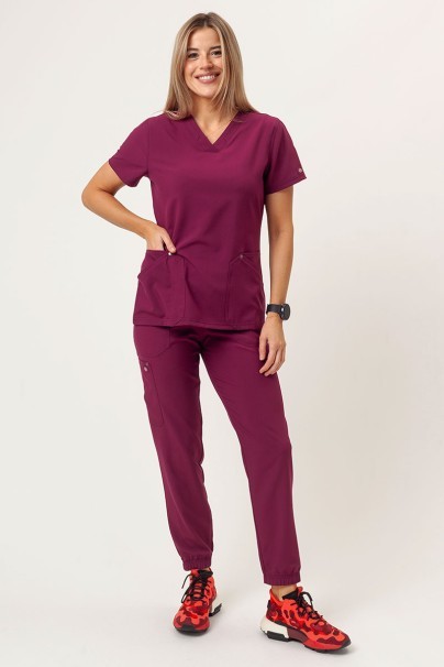 Women's Dickies EDS NXT V-neck scrub top wine-7