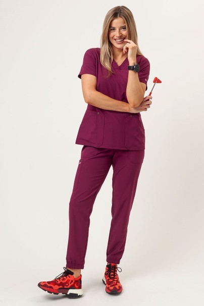 Women's Dickies EDS NXT V-neck scrub top wine-2