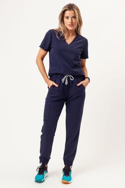 Women's Sunrise Uniforms Premium Aura scrub top navy-2