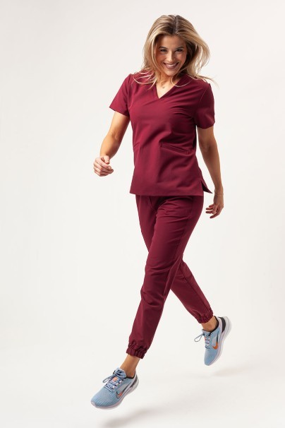 Women's Sunrise Uniforms Premium Aura scrub top plum-2