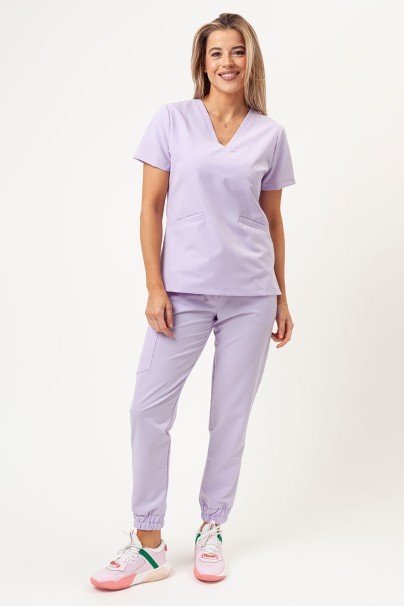 Women's Sunrise Uniforms Premium scrubs set (Aura top, Vibe jogger trousers) lavender-2