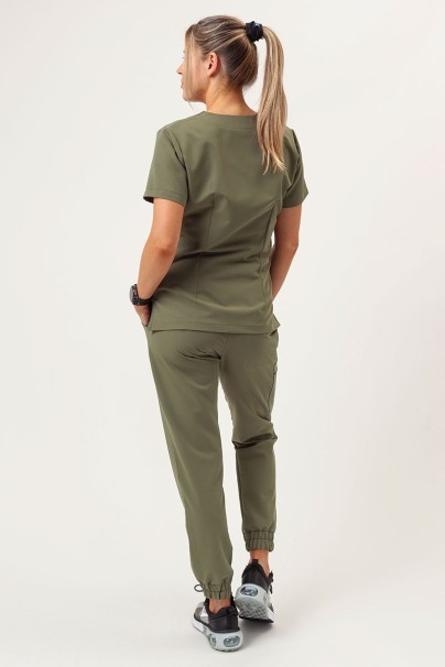 Women's Sunrise Uniforms Premium scrubs set (Aura top, Vibe jogger trousers) olive-2