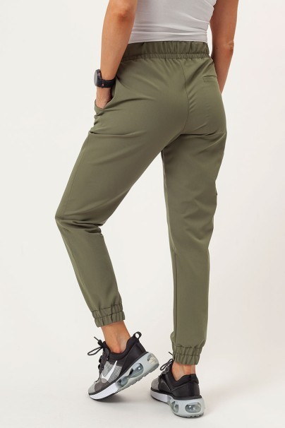 Women's Sunrise Uniforms Premium scrubs set (Aura top, Vibe jogger trousers) olive-7