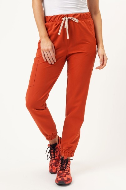 Women's Sunrise Uniforms Premium scrubs set (Aura top, Vibe jogger trousers) rooibos tea-7