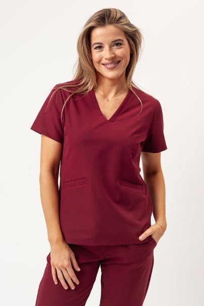 Women's Sunrise Uniforms Premium scrubs set (Aura top, Vibe jogger trousers) plum-3